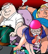 Spicy scenes from Family Guy cartoon, big boobed Meg naked, hot Lois fucked by Peter