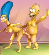 Simpson lusty pair peacefully fucking, Homer fucking Marge in the ass