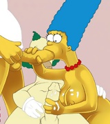 Sexy Marge from the Simsons cartoon sucking dick,  Marge fucking clown