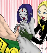 Gorgeous girls from Teen Titans having sex,Robin fucking every one, Starfire fucked hard