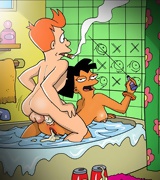 Futurama characters in great orgies, Sexy leela in bondage, bender fucking and others