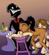 Hot toon characters drawn together having sex orgies.