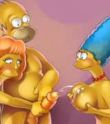 Hot Simpsons group porn. Maggie's tits in Homers cum.
