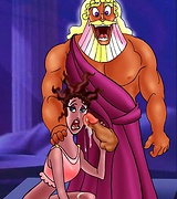 Monster licking Megara's sweet pussy, lustful Megara sucking hard dicks.