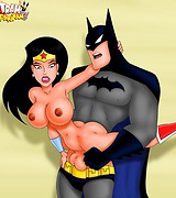 Superheroes fuck like crazy. Batman drills Wonderwoman's sweet pussy.