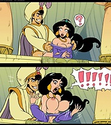 Famous princess Jasmine doesn't waste time staying alone at home. Aladdin decides to fuck the beauty in front of the crowd.