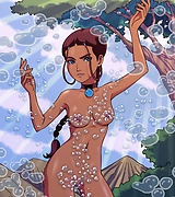 Hay Lin of W.I.T.C.H. almost unclothed, Katara from Avatar posing totally nude, Leona from King of Fighters masturbating, Stephanie from Lazytown with a dildo in the ass