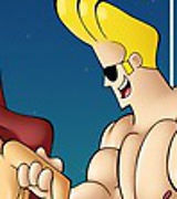 Well-hung Johnny Bravo and his buddy making horny babes yell from pleasure