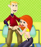 Kim Possible licks Ron's cock