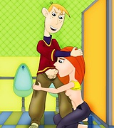 Kim Possible licks Ron's cock