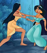 Pocahontas and Jasmine naked cat-fights pics