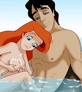 Ariel examines Prince Eric's cock