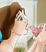 Beauty gives the Beast a hot blowjob