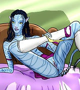 Navi from Avatar Movie in white stockings xxx