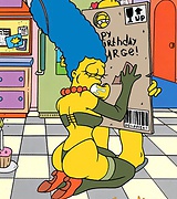 Naughty milf Marge gets hard cock as a birthday present. Busty Marge gets hammered hard.