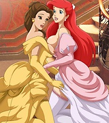 Belle and Little Mermaid are slutty lesbians, just as Snow White and Jasmine, they fuck wholly nude using dildos