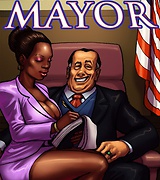 Mayor fucks his ebony skinned secretary and she sucks his cock.