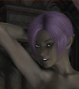 Slender 3D babe with short purple hair wants sex and gets undressed. Gentle elf princess wants to taste your cock.