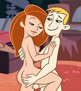 Ron fucks his beloved Kimmy Possible from behind. Sexy toon sluts show their asses.